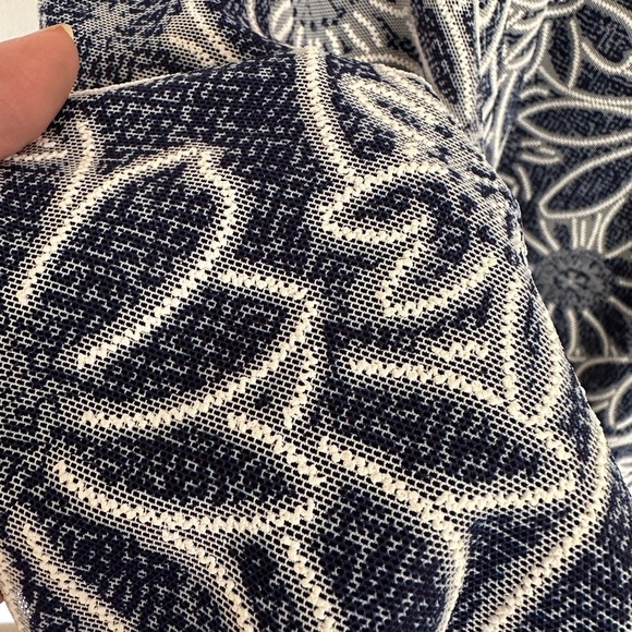 Tommy Hilfiger | Blue and White Fit and Flare Midi Summer Dress | Sheer Dress - Picture 6 of 9